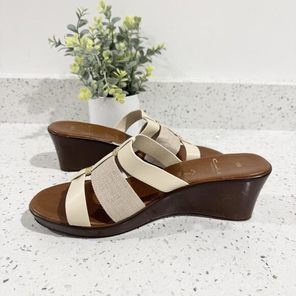 Contesa Women's Tan Leather Sandals Size 10 Made In Italy TS - Picture 4 of 6